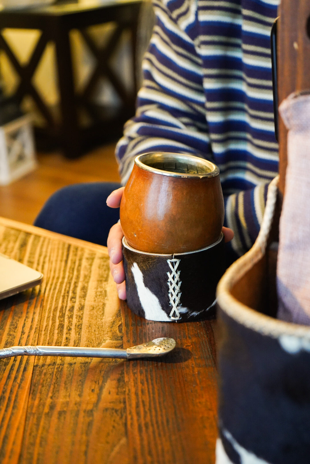 Mate de virola chata de alpaca