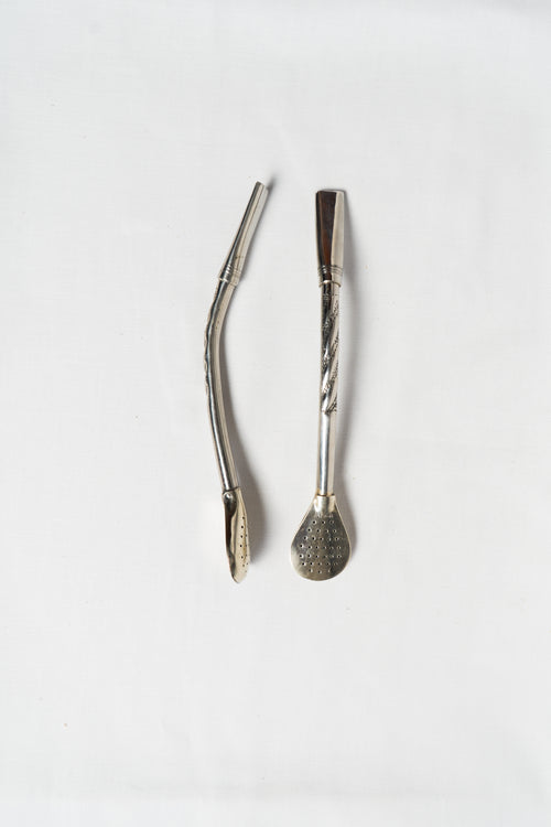 Bombilla de alpaca con diseño